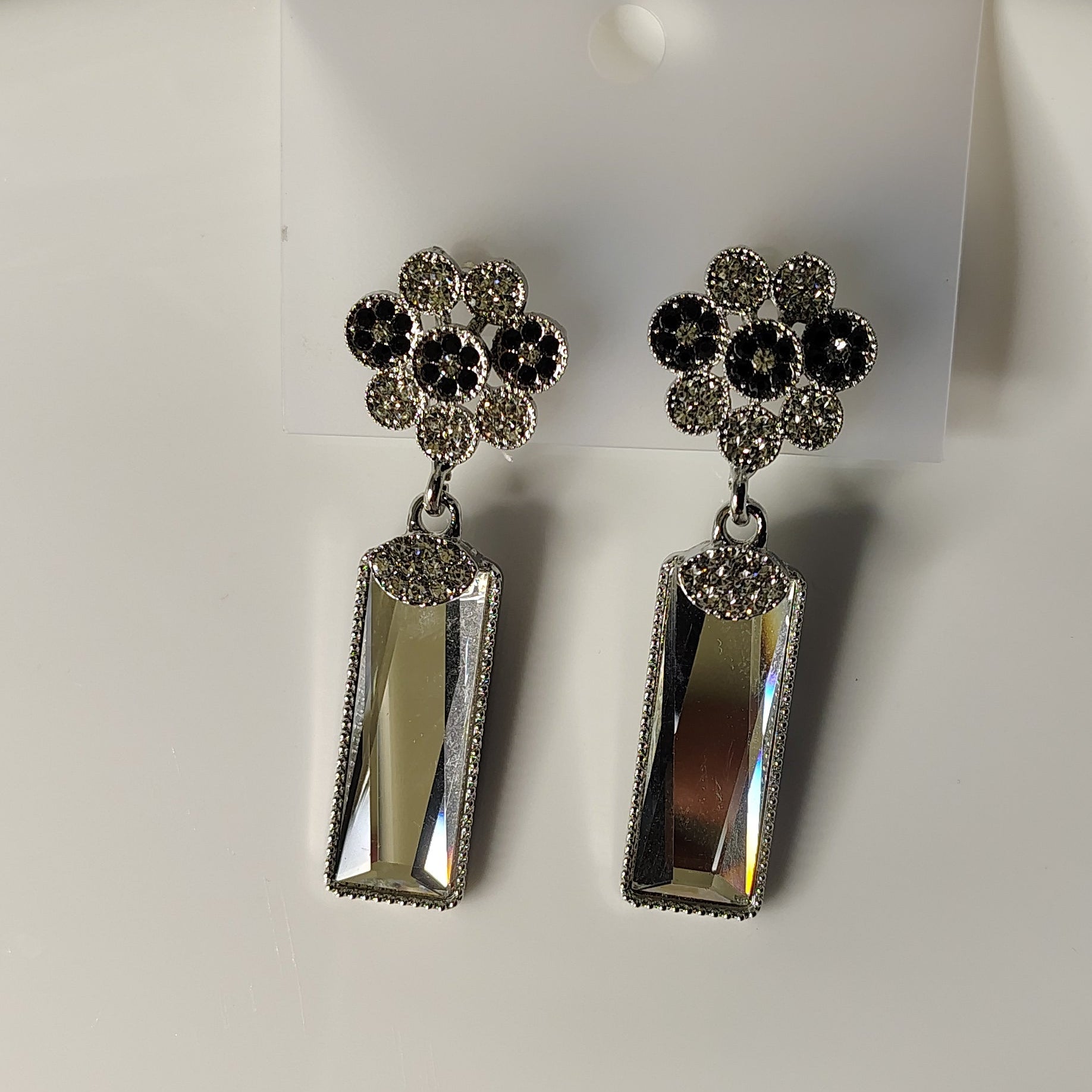 Crystal Flower Dangle Earrings