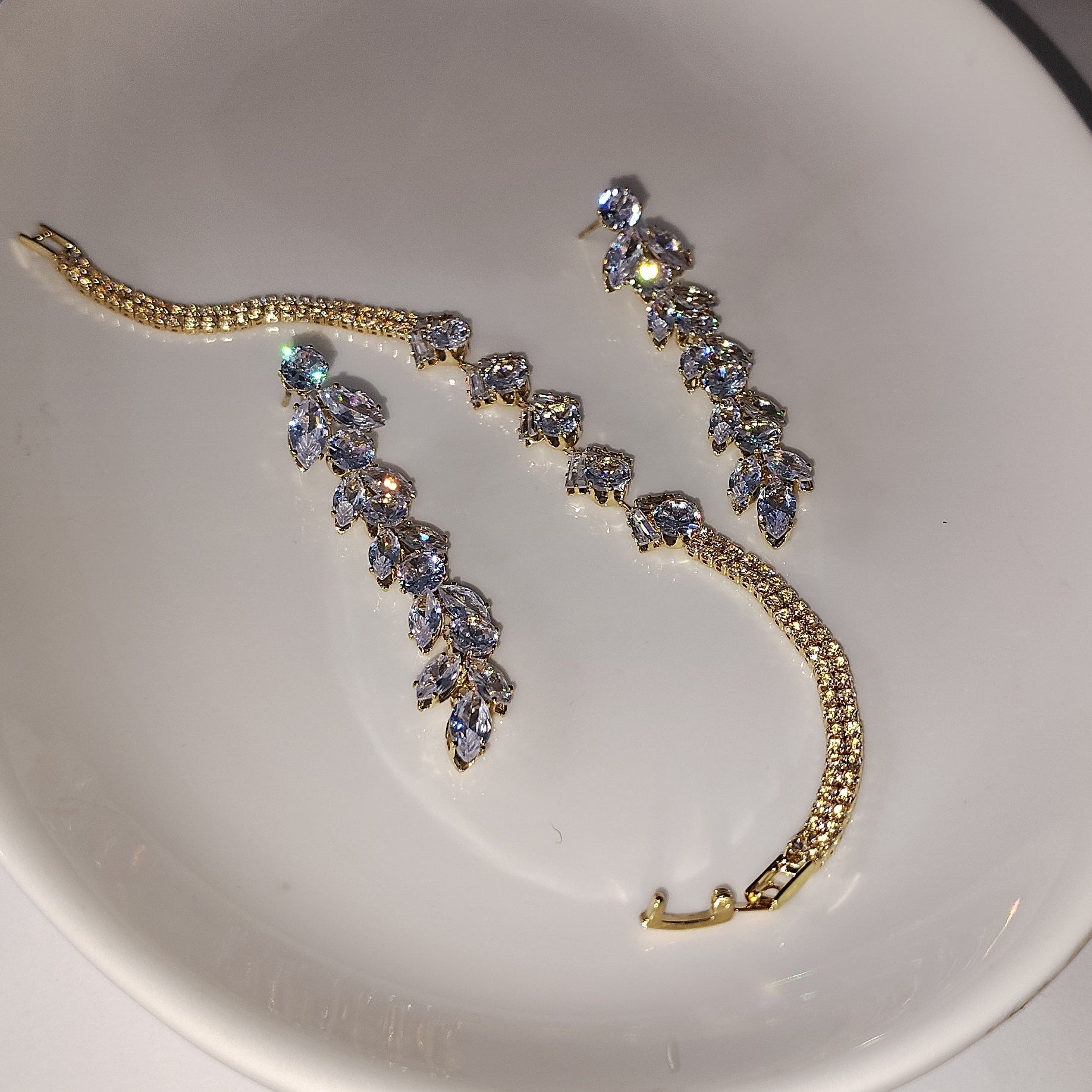 Bridal Crystal Vine Jewelry Set