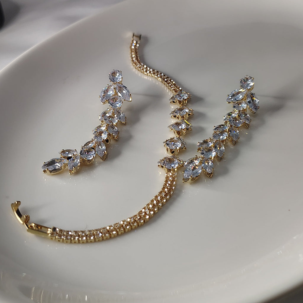 Bridal Crystal Vine Jewelry Set
