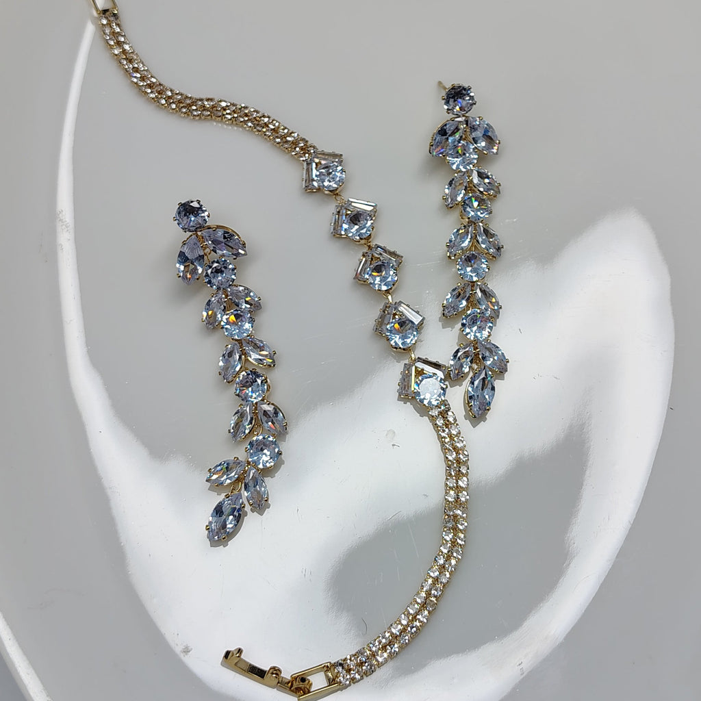 Bridal Crystal Vine Jewelry Set
