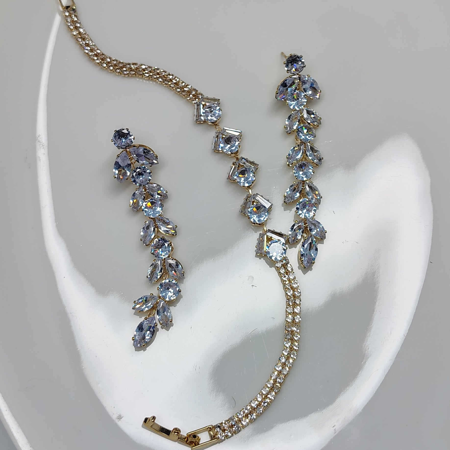 Bridal Crystal Vine Jewelry Set