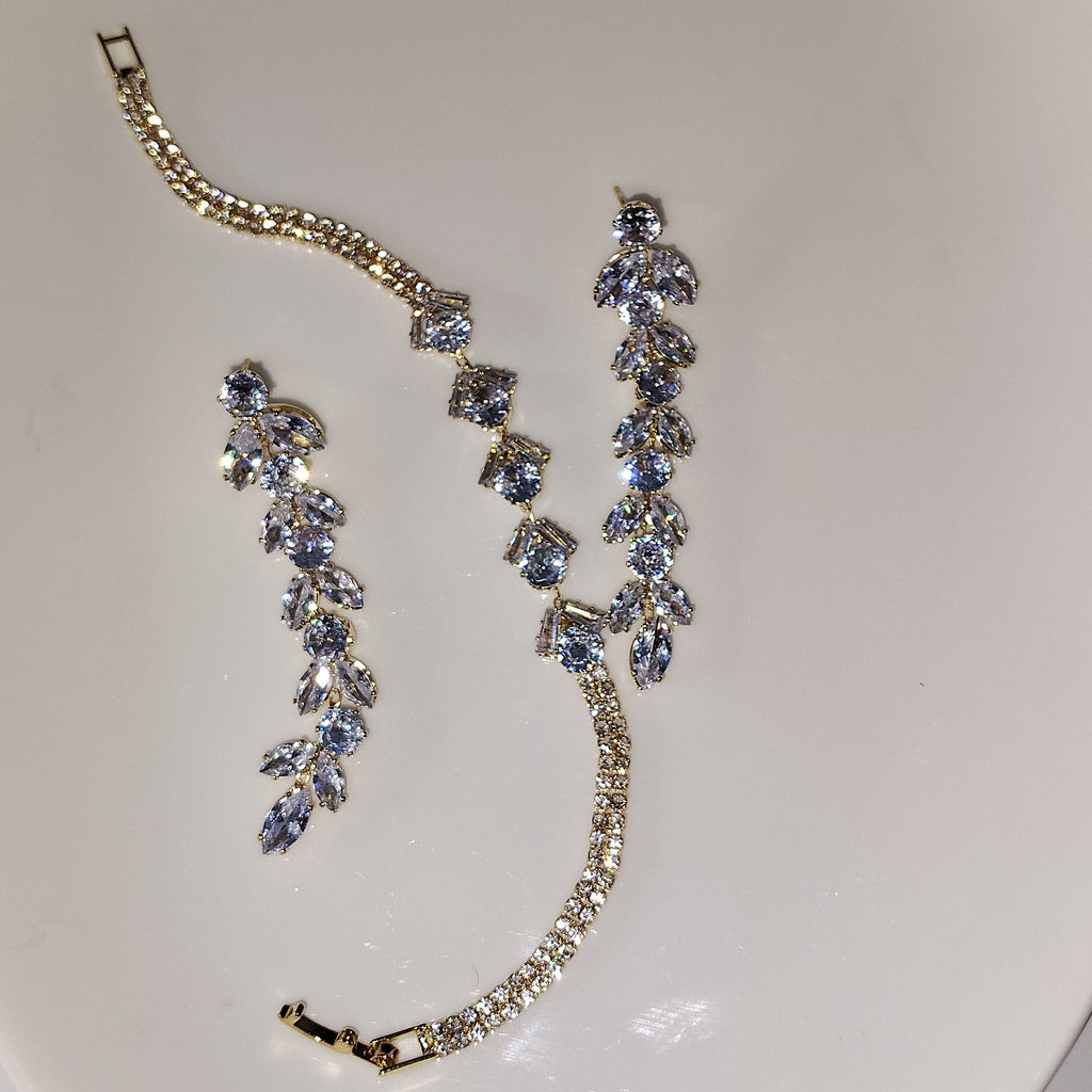 Bridal Crystal Vine Jewelry Set