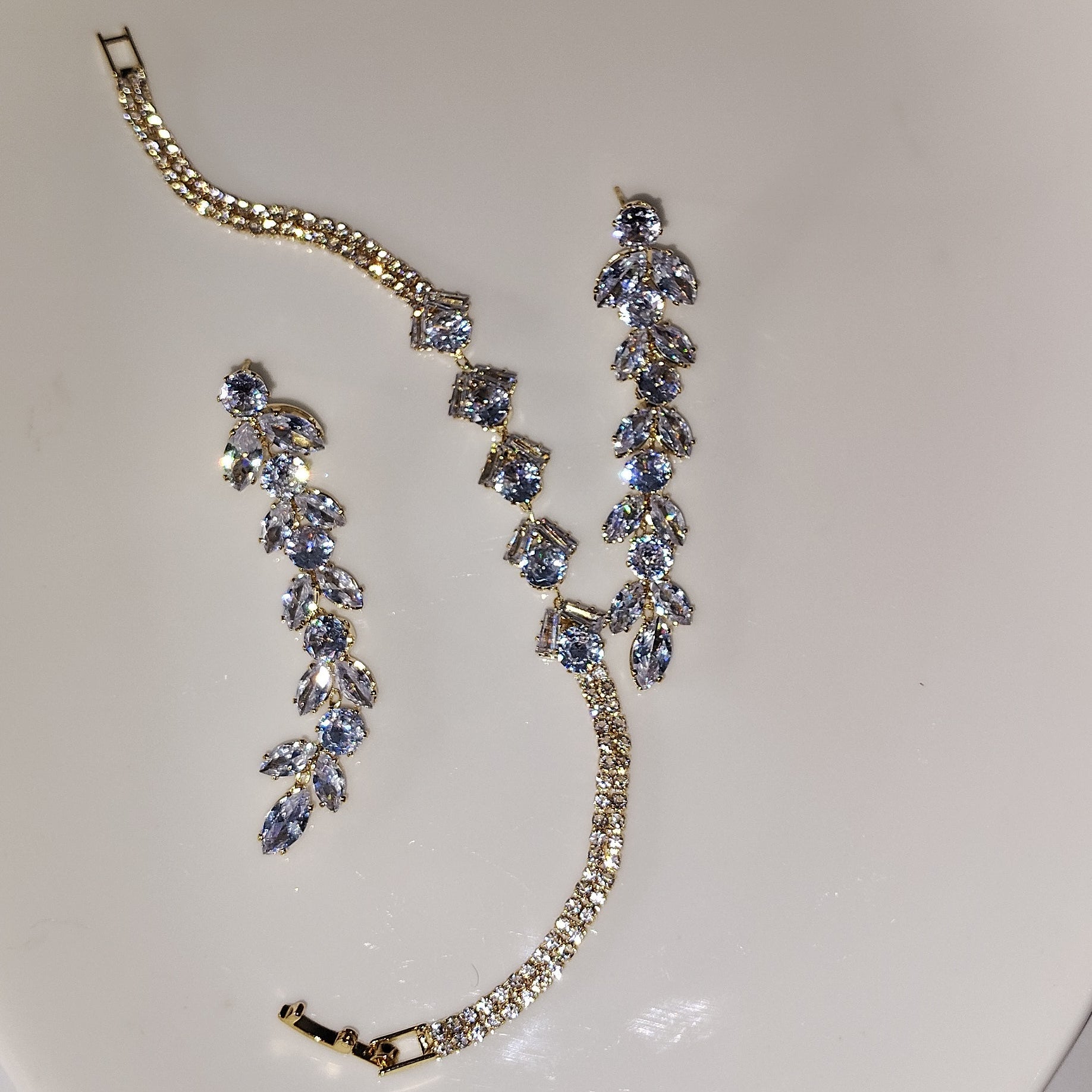 Bridal Crystal Vine Jewelry Set