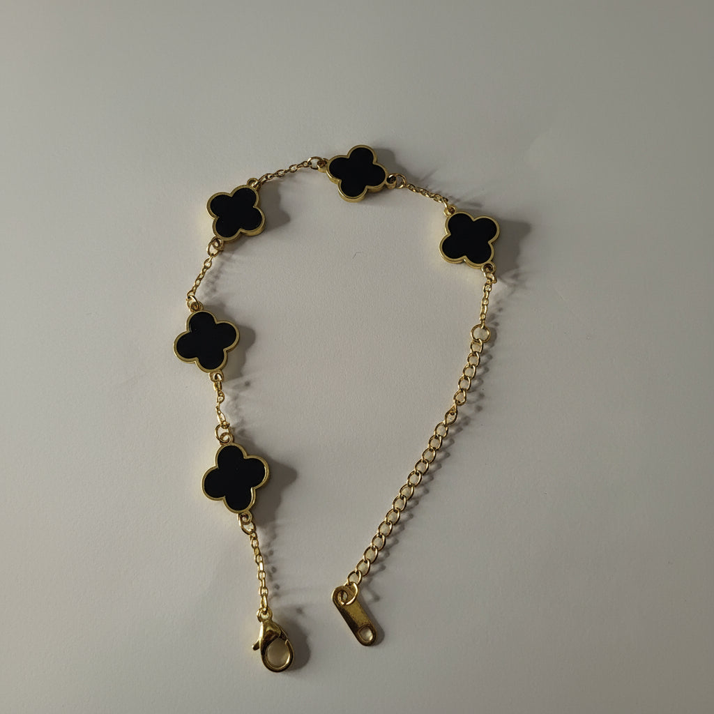 Five-Leaf Clover Station Bracelet