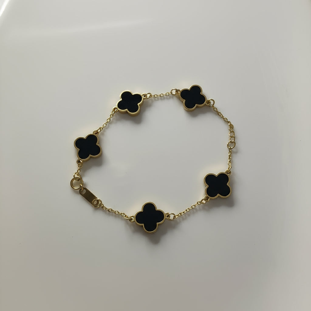 Five-Leaf Clover Station Bracelet