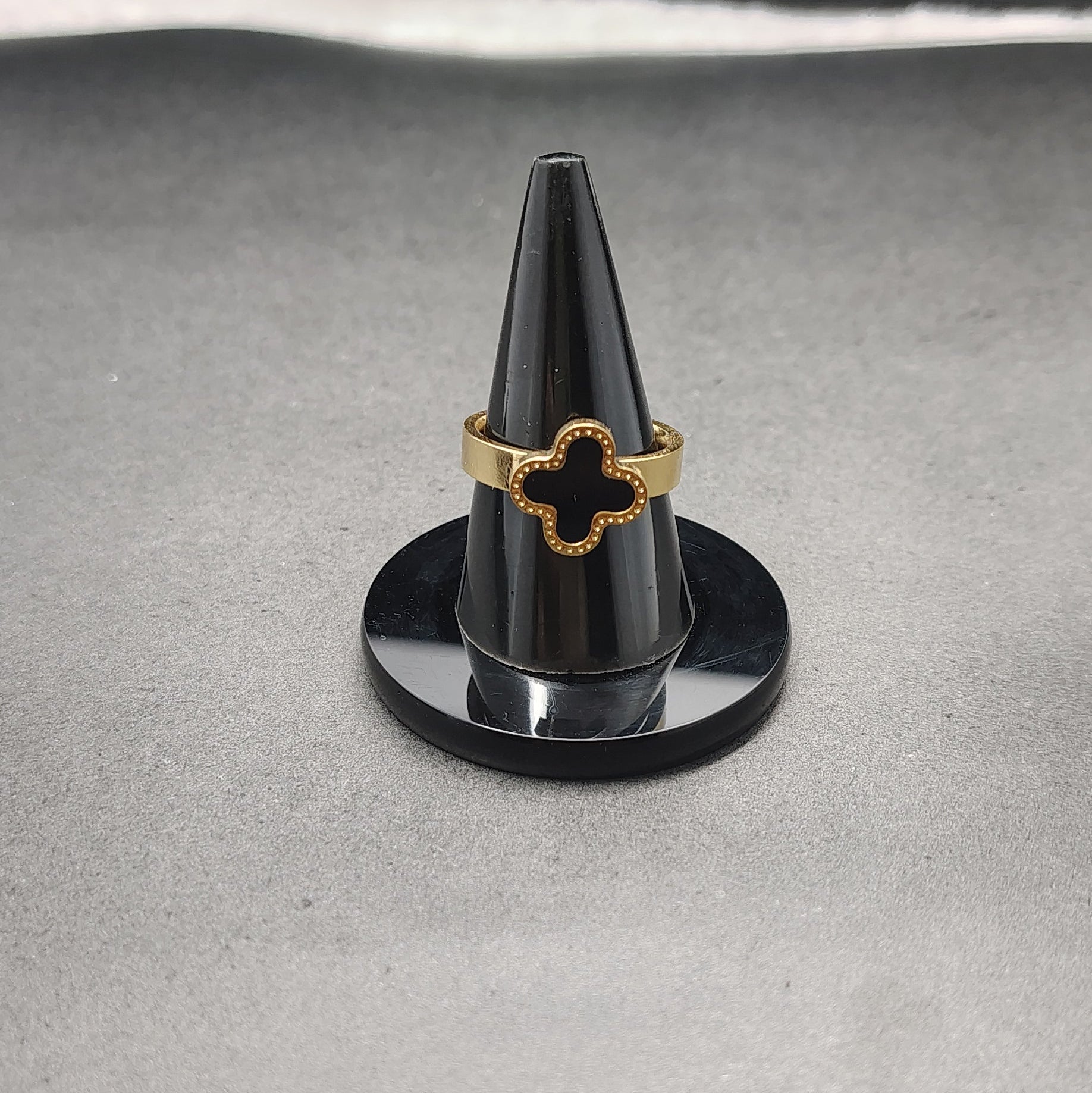 Black Clover Solitaire Ring