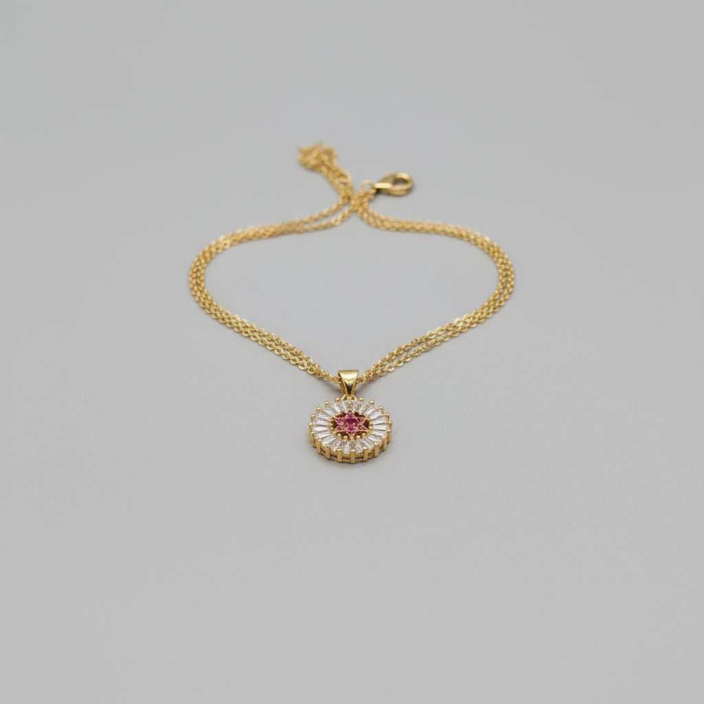 Dazzling Sunburst Flower Pendant